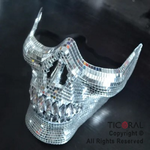 MASCARA CALAVERA CON STRASS GEMAS X 1